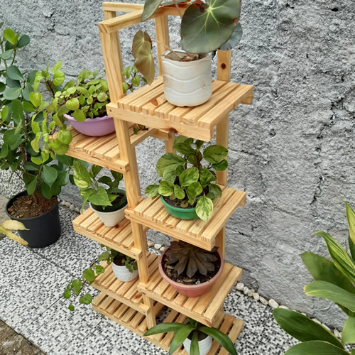 Floreira de chão, Suporte para vasos de plantas em madeira 13